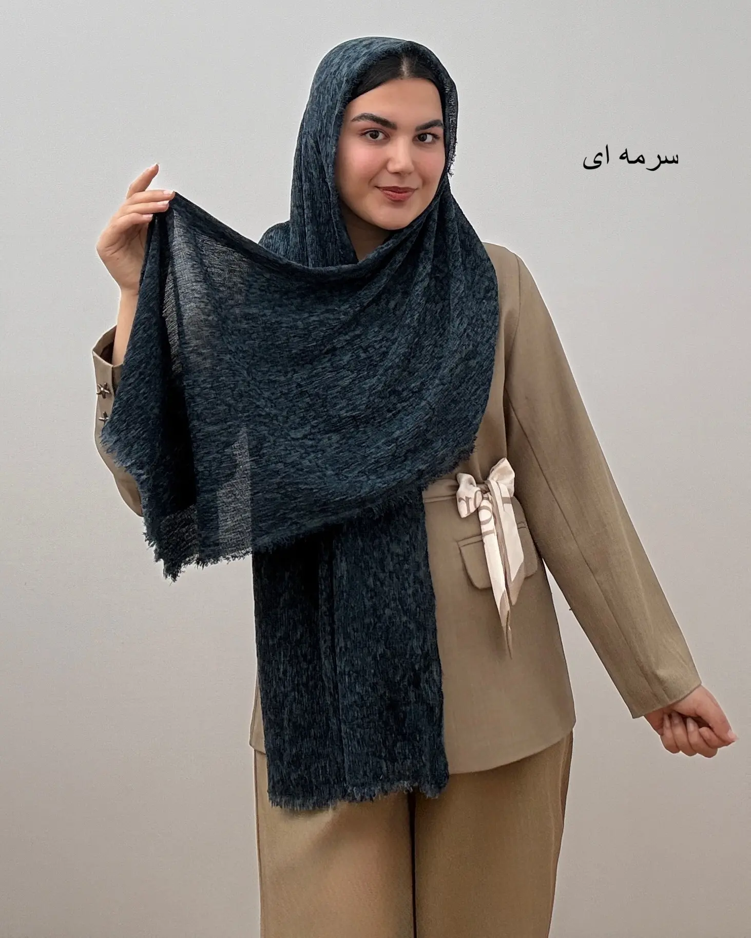 شال زنانه نخی مدل آبرنگی